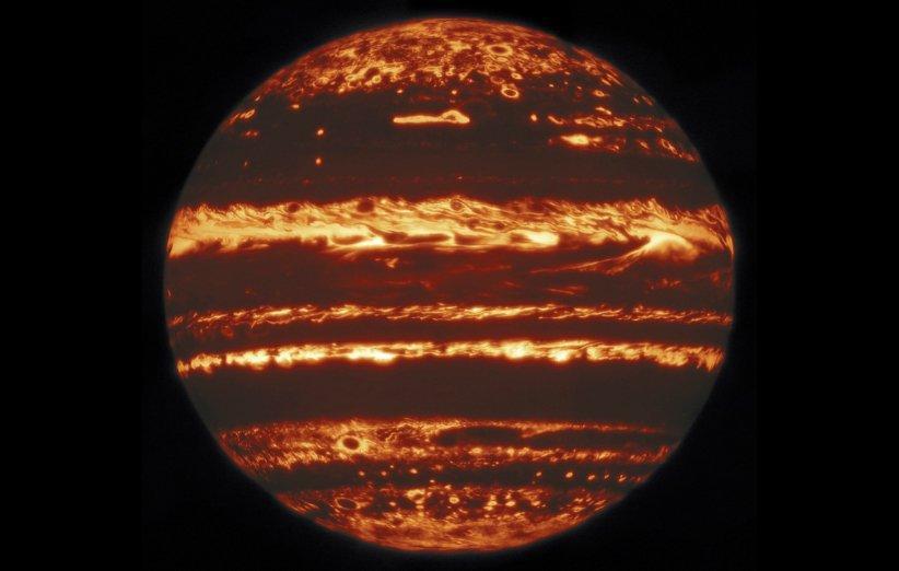 ثبت دقیق ترین تصویر از طوفان های سیاره مشتری در نور فروسرخ