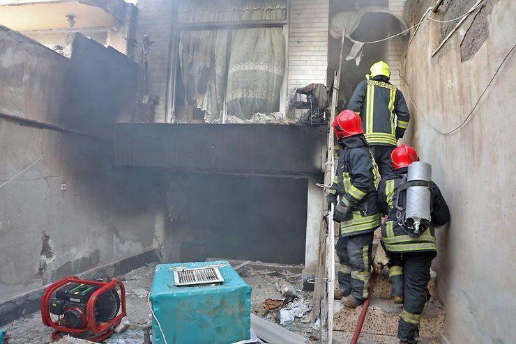 2مجروح در انفجار توأم با آتش سوزی منزل مسکونی در مشهد